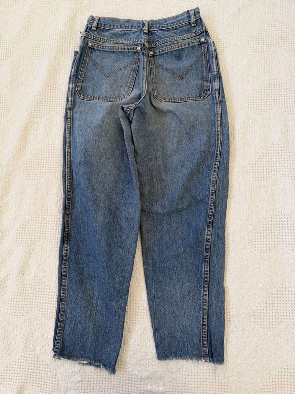 Fiorucci Light Blue Denim Jeans with Contrast Stitching